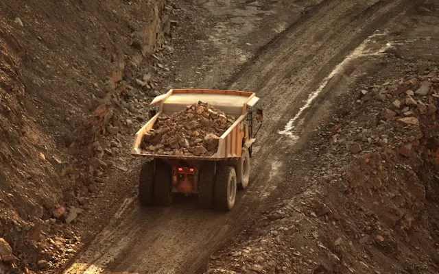Haul truck carrying bulk material